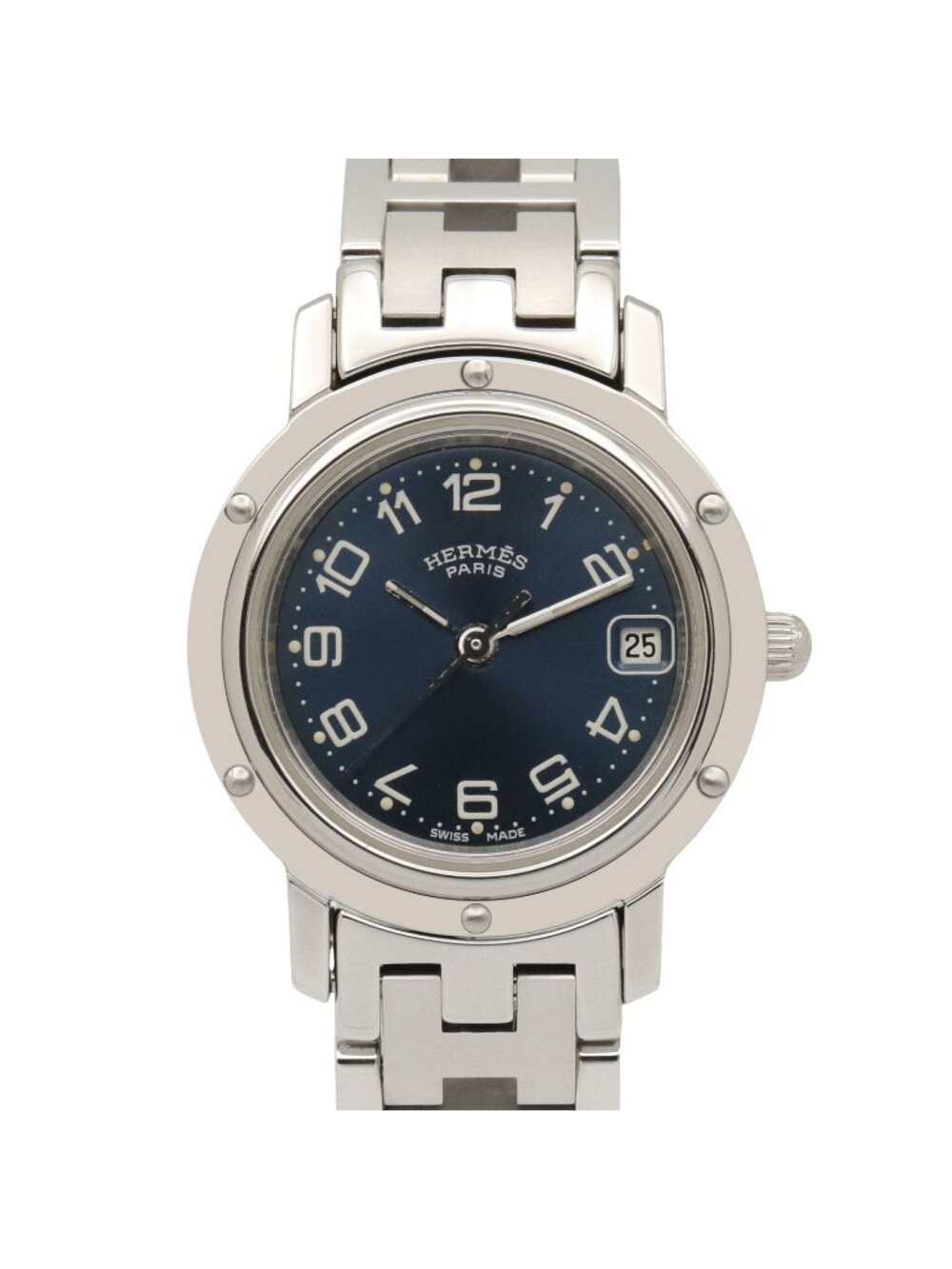 Hermes Watch Clipper Blue Stainless Steel